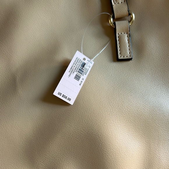 New Victoria's Secret Cinch Top Bare Tote Purse Shoulder Bag Beige Gold Black - Picture 4 of 7